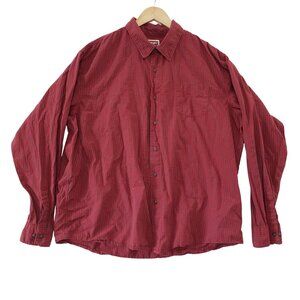 Wrangler Jeans‎ Co Red Plaid Button Up Long Sleeve Shirt Mens 3XL Cotton Casual